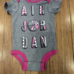 Air Jordan Gray and Pink Baby girl one piece bodysuit